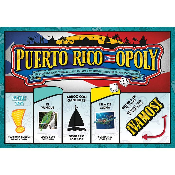Puerto Rico-Opoly Board Game for wholesale by Outset Games and Cobble Hill Puzzles