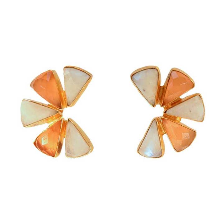 ACUS - Wholesale Dangle Earrings - Komodo Earrings with Moonstone and Orange