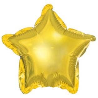 Gold Star Foil Balloon 10 in. (25 pack - Self Sealing) PartyDeco USA for wholesale by THE BALLOON HUB