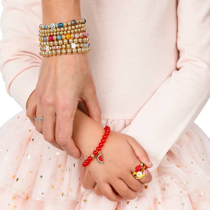 Little Miss Zoe - Vendita all'ingrosso Bracciale con perline - Bambini - Set di 50 braccialetti con gemme colorate per bambini e mamma5