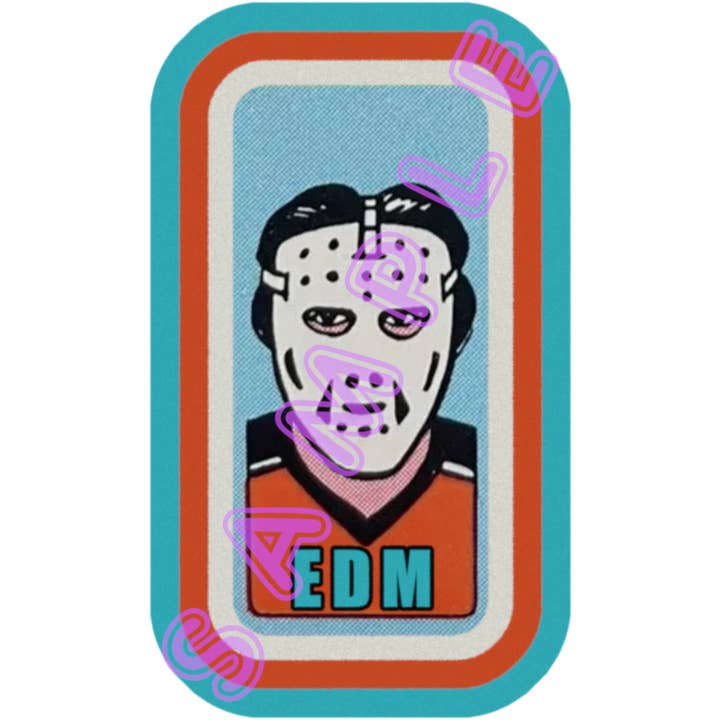 EDMONTON HOCKEY Retro / Vintage Stijl Vinyl Sticker ED8 voor wholesale door Hilda74 Retro Designs