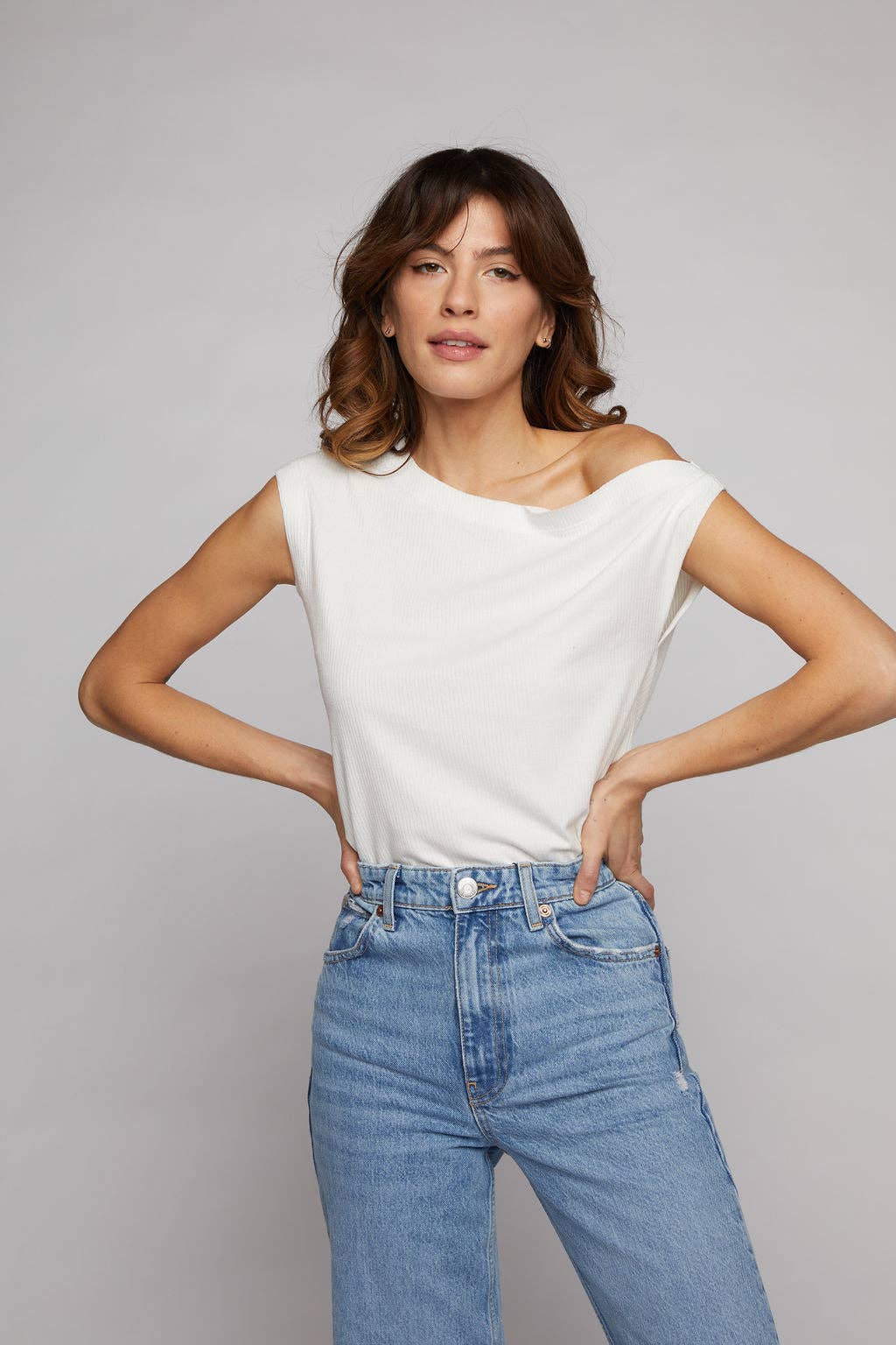 Drop Shoulder Top - Off White for wholesale on Faire0