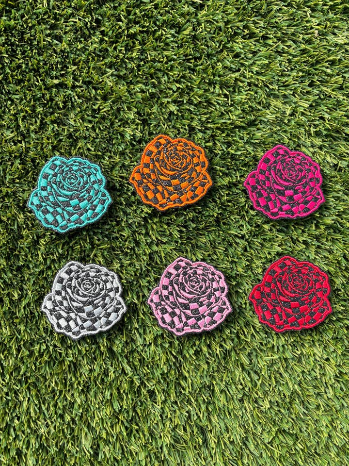 Parche de Rosa a Cuadros con Brillo para venta al por mayor de Eric Hill Designs, LLC