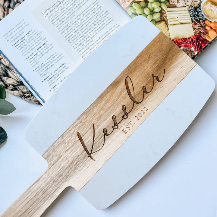 Simply Adoorable Designs – wholesale Cutting board – Large Marble Personalized Charcuterie Board