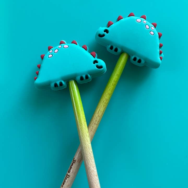 Comma Craft Co - Wholesale Knitting/Crochet Supplies - Turquoise Dinosaur Knitting Needle Point Protectors