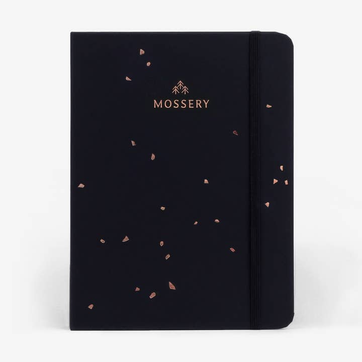 Notizbuch mit Fadenbindung, schwarz gesprenkelt (MRT_H025-LG) für den Großhandel von Mossery