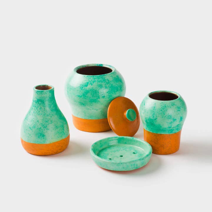 Mela Artisans - Wholesale Toothbrush Holder - Washed Verdigris Toothbrush holder