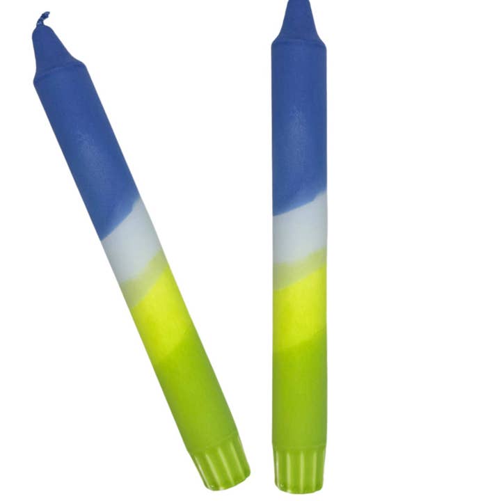 Lovelymess Studio - Wholesale Tapered Candle/Candlestick - Dip dye candles, green, blue1