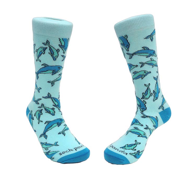 Dolphin Pattern Socks from the Sock Panda (Adult Medium - Women's Shoe Sizes 5-10) for wholesale by Sock Panda