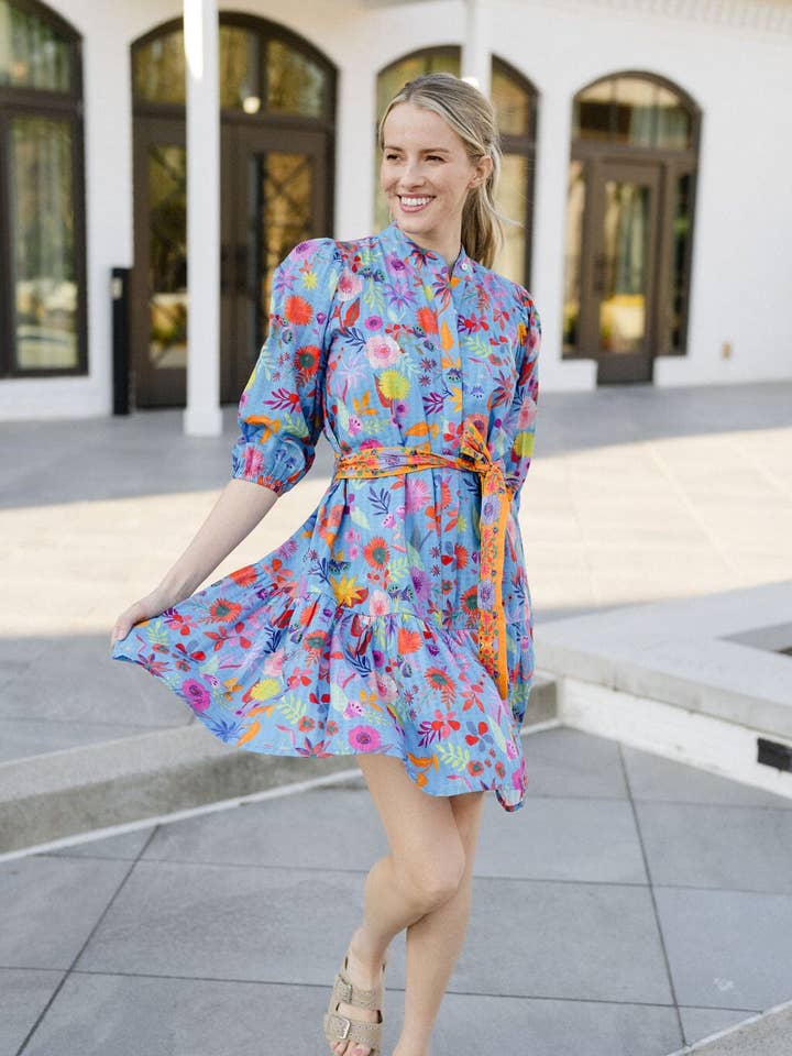 Abito Hazel - Botanico Blu per la vendita all'ingrosso da parte di Briton Court