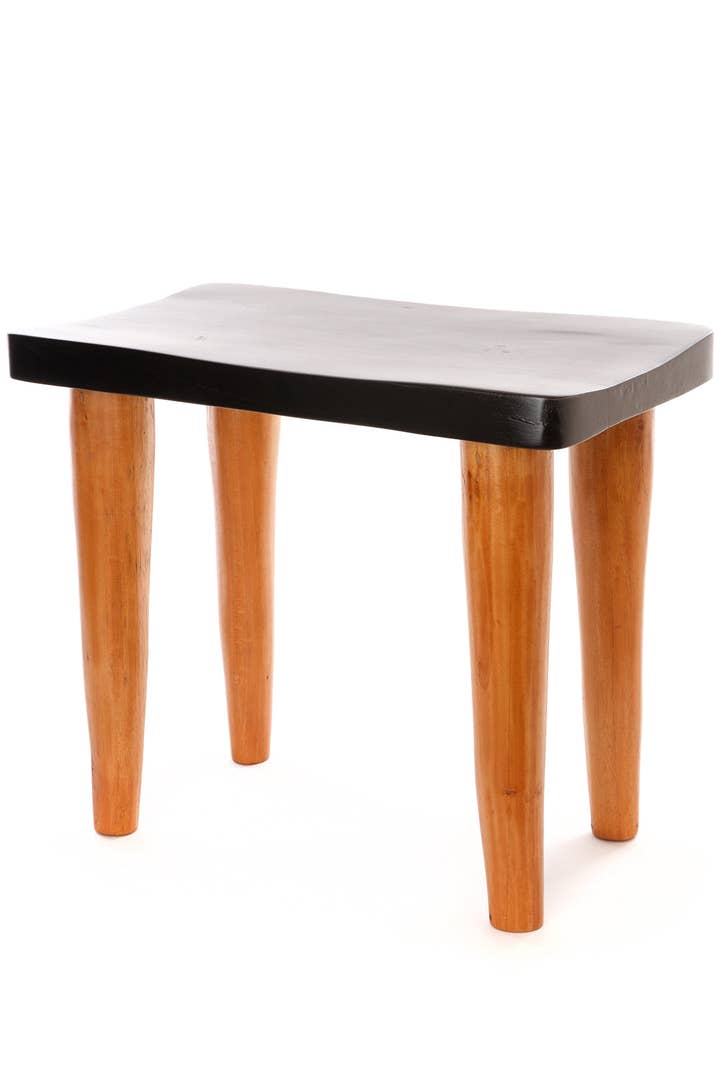 African Modern - Wholesale Stool - Black and Natural Cedrela Wood Anantu Table or Stool0