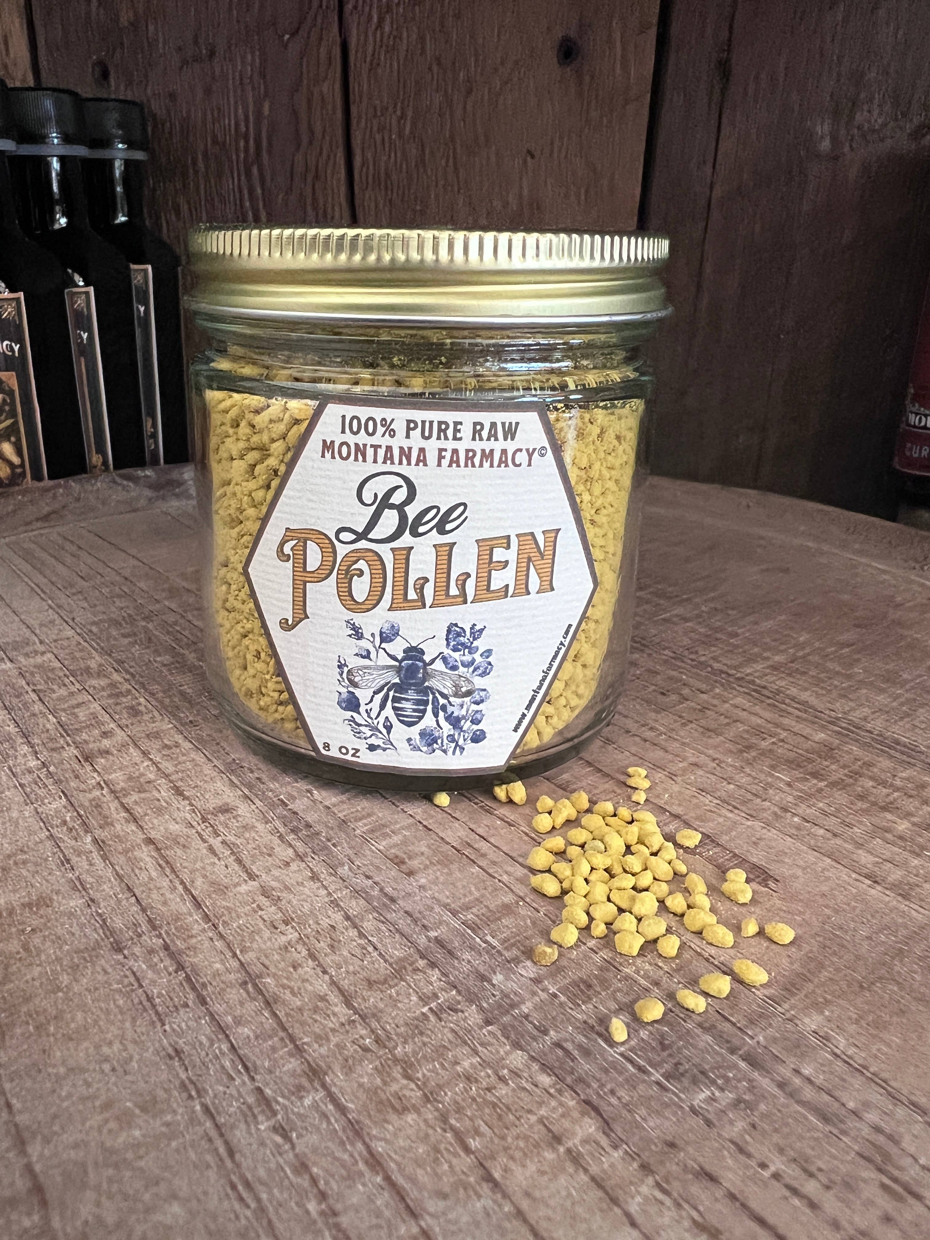 Montana Farmacy - Wholesale Honey - Montana Farmacy Bee Pollen 8ozl Glass Jar1
