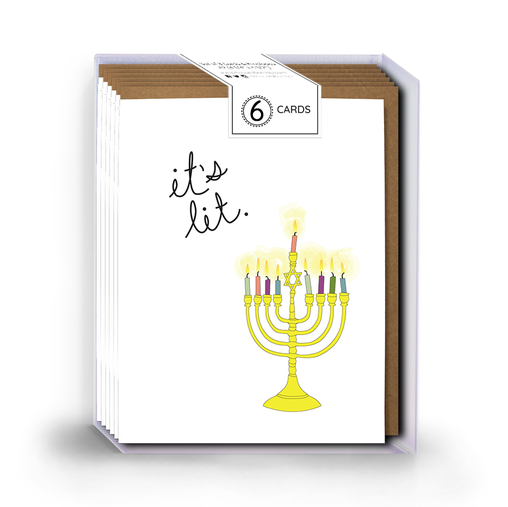 The Card Bureau - Wholesale Hanukkah Card - BOX SET - It’s Lit Hanukkah Card0