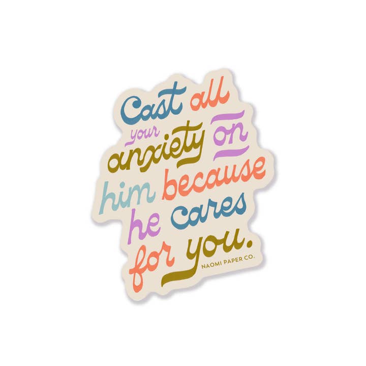 Naomi Paper Co. - Wholesale Sticker - He Cares for You Sticker