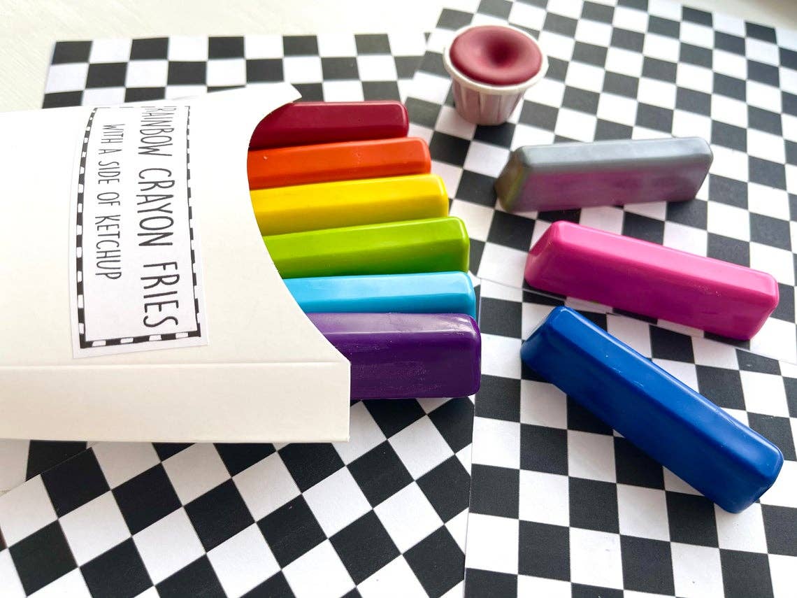 KagesKrayons – Engroshandel Farvekridt – Rainbow Crayon Fries7