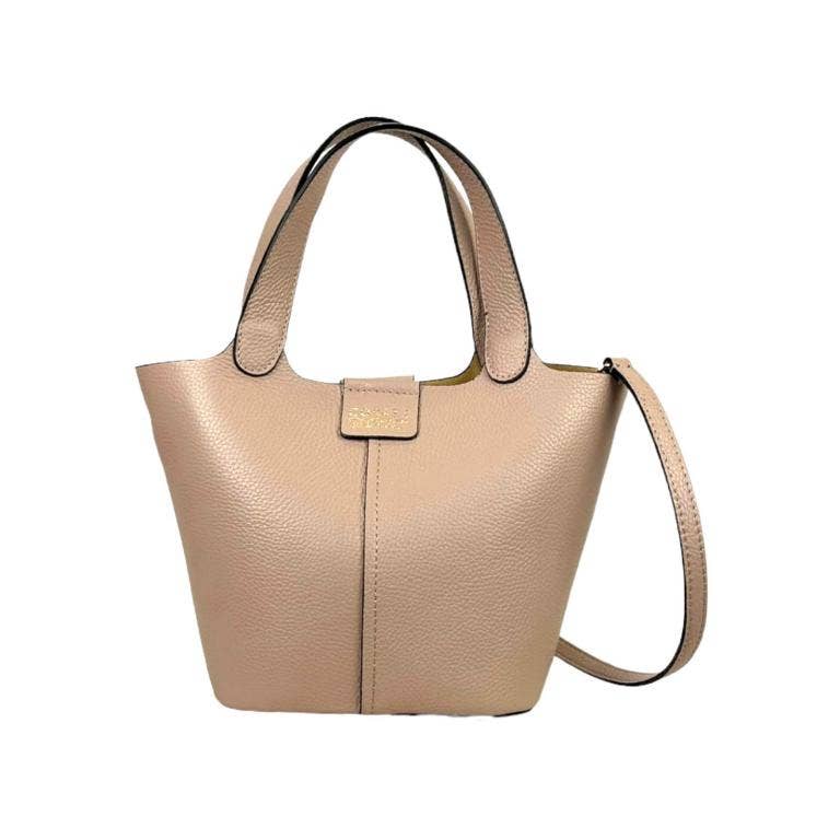 Chenson & Gorett - Vente Sac porté épaule – femme - Sac seau en cuir italien avec sac supplémentaire pour femme2
