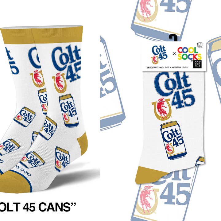 Colt 45 Cans - Mens Crew Folded for wholesale by Cool Socks