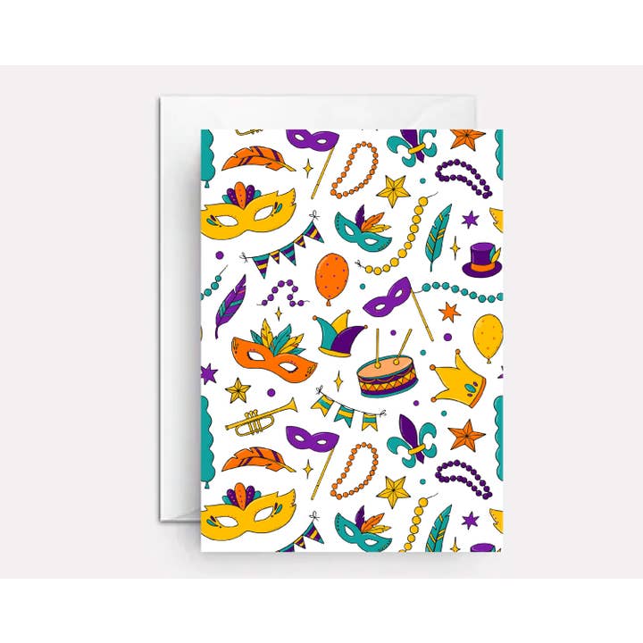 Paper Bound Greetings - Wholesale Birthday Card - Mardi Gras Greeting And Birthday Cards - Personalized
