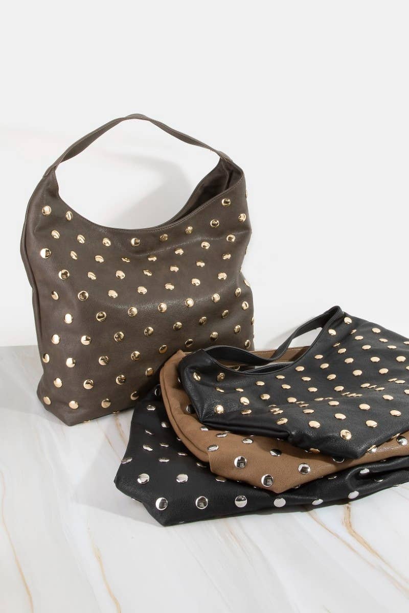 Oblige by G - Wholesale Shoulder bag – women's - Studded Slouch Hobo Bag
 MMA92886