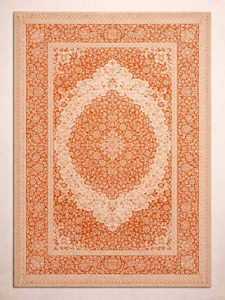 Desert Clay Botanical Medallion Rug for wholesale by Cwpco