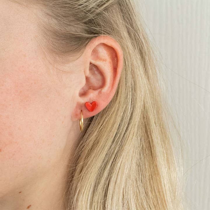 La Petite Épicerie - Wholesale Ear Jackets/Climbers - Porcelain earrings - Heart1