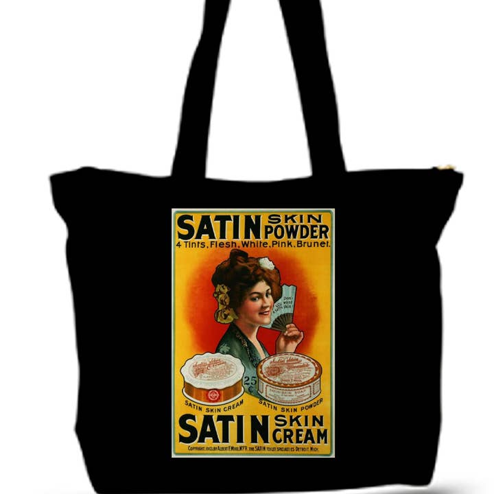 BMS BIZ - Wholesale Tote Bag - Unisex - Satin skin power Vintage Old sig Large Tote Grocery & Stuff0