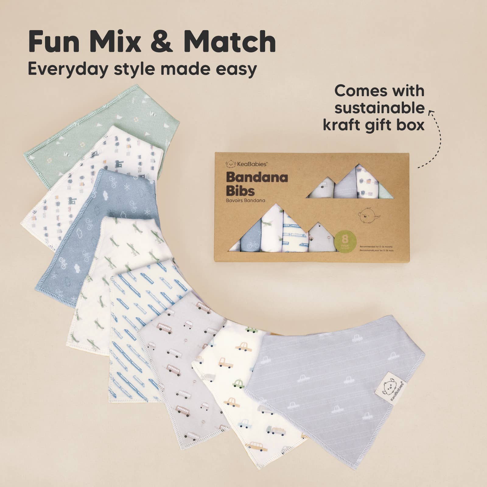 Vasi 8 bavaglini a bandana per bambini e bambine in vendita all'ingrosso su Faire8