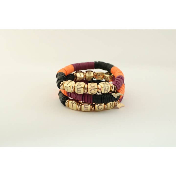Taylor Reese - Wholesale Beaded Bracelet - Virginia Tech (TECH) Pave Polymer Clay Bracelet4