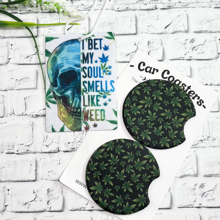 Conjunto de Porta-copos e Ambientador para Carro com Cheiro a Erva por atacado de EA DESIGNS