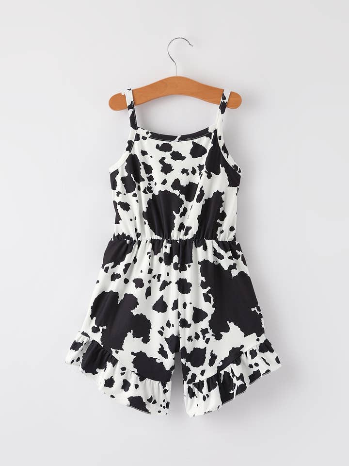 Rylee Faith Designs - Wholesale Jumpsuit - Kids - Girls' Cow Pattern Jumpsuit