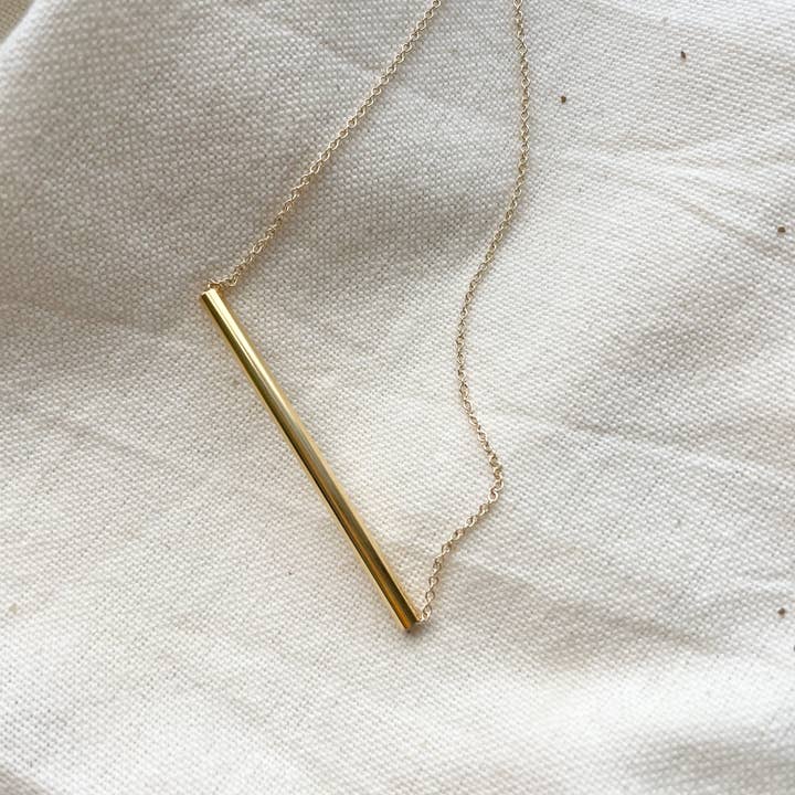 Guld Bar Halsband för wholesale av Grace & Flux LLC