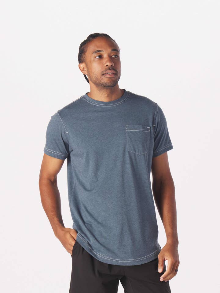 Do No Harm Tee: Steel Blue Heather for wholesale on Faire2