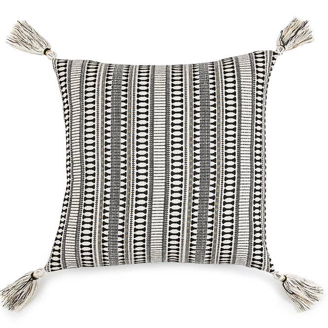 Etoie Accent Cushion, Black & Ivory , 18x18 Inch for wholesale by Casa Amarosa