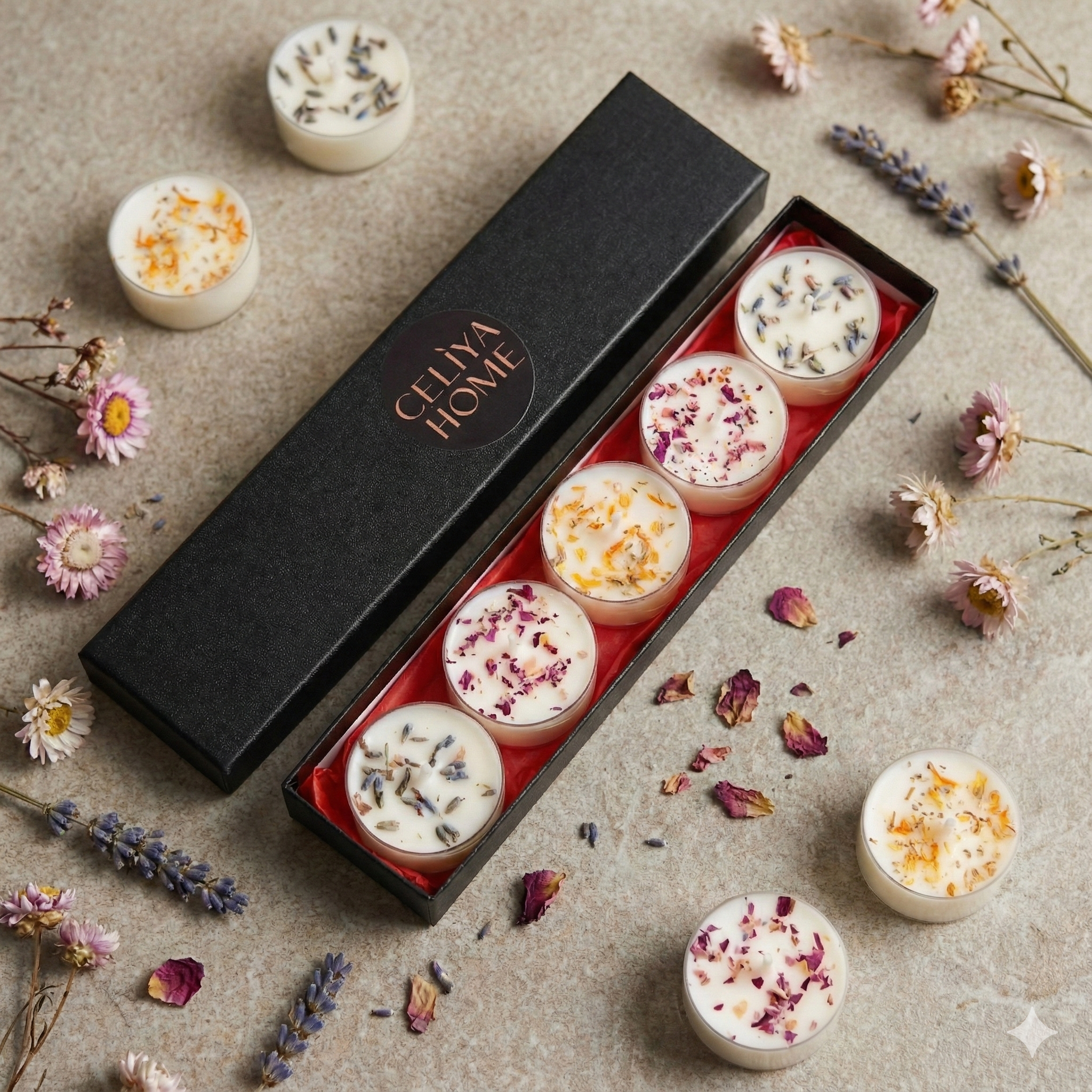 CELIYA HOME - Wholesale Tea light candles - Scented Soy Tea Light Candles Gift Set | Candle Gift Box2