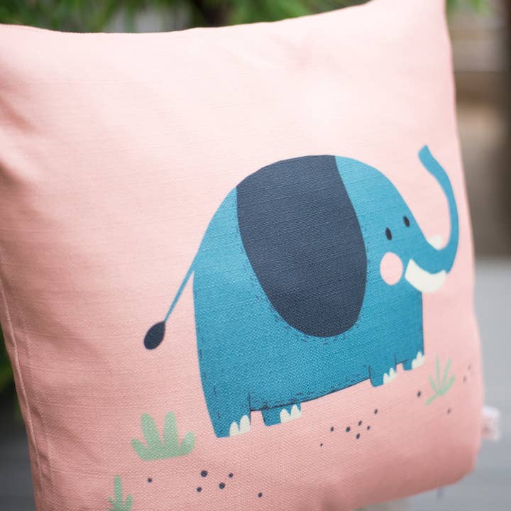 Elisha the Elephant Nursery Pillow Cover & Throw Pillow | Kids Gift Idea for wholesale by Made By Paatch