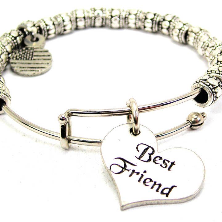Bracelet perlé en métal Best Friend BFF Friendship pour la vente par Chubby Chico Charms