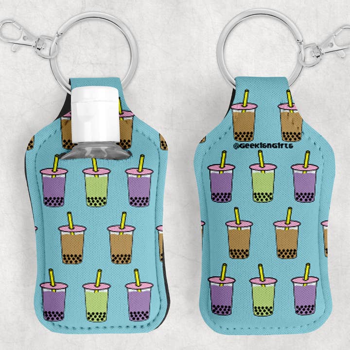 Geekish Gifts - Wholesale Keychain - Unisex - Boba Tea Hand Sanitizer Case