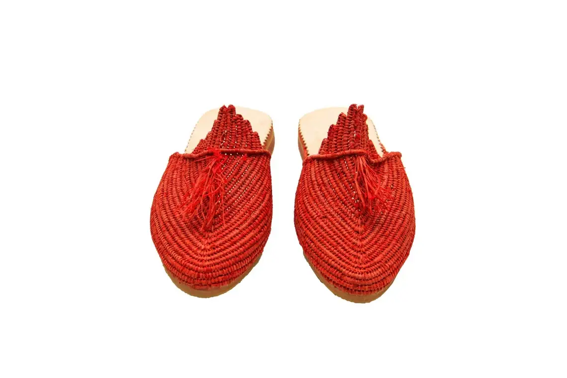 Berberparadise - Wholesale Slippers - Women's - Handmade Raffia Slippers with Genuine Leather Soles7