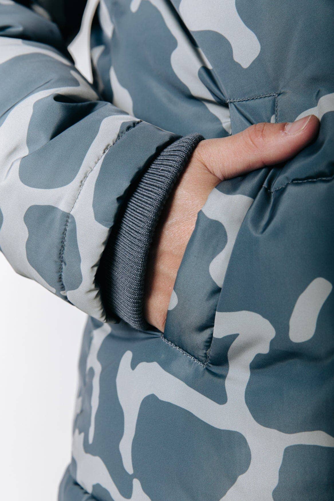 Finch Clean Camo Puffer Jacket | Dark grey for wholesale on Faire4