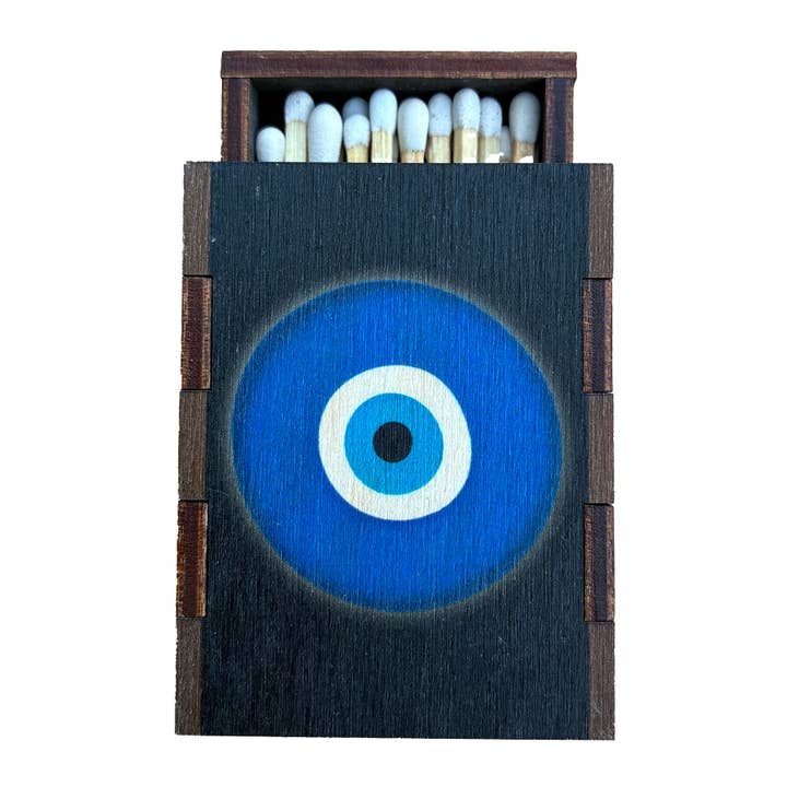 Matches • Evil Eye Wooden Matchboxes • Stocking Stuffers for wholesale by Most Amazing