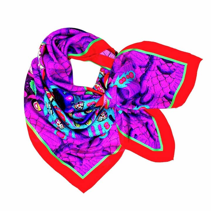 Bufanda de seda Chinese Kites para venta al por mayor de Debbie Millington