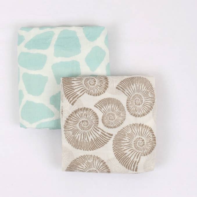 Sea Glass Extra Large Muslin / Swaddle Blanket for wholesale by Beach Born Salcombe Ltd