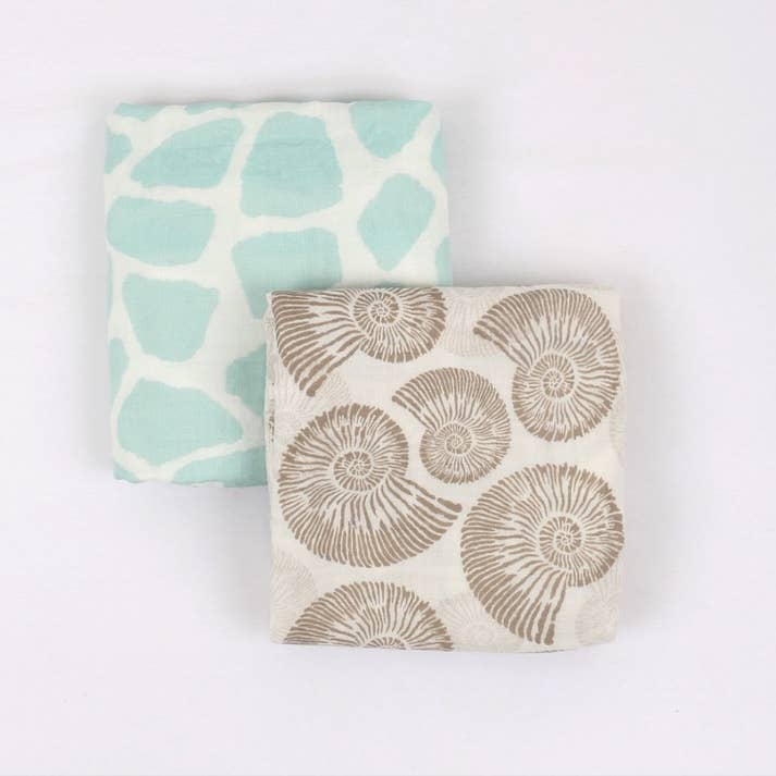 Sea Glass Extra Large Muslin / Swaddle Blanket for wholesale by Beach Born Salcombe Ltd