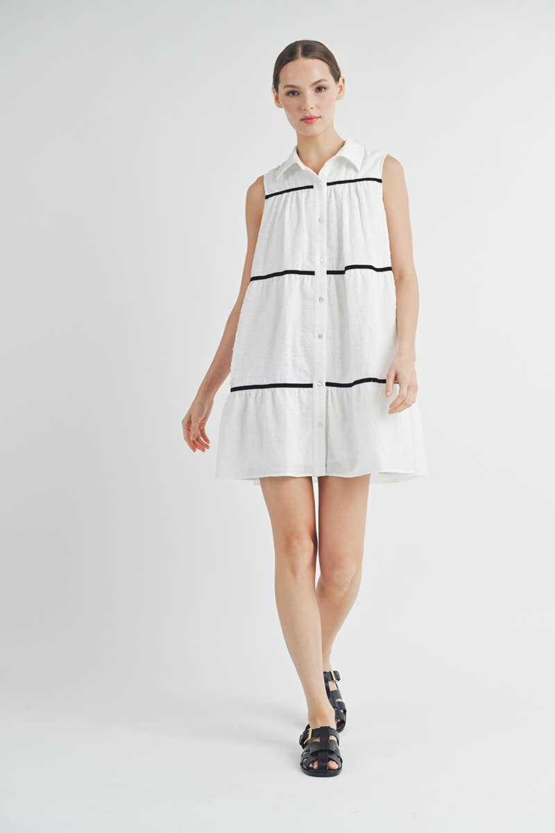 AIBLEE - Venta al por mayor Vestido - Mujer - Vestido mini de vuelo abotonado - Sin mangas30