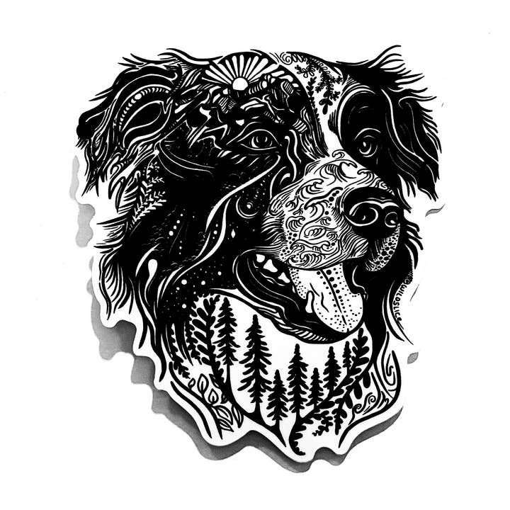 Adhesivo para perro pastor australiano Border Collie para venta al por mayor de Wild Slice Designs