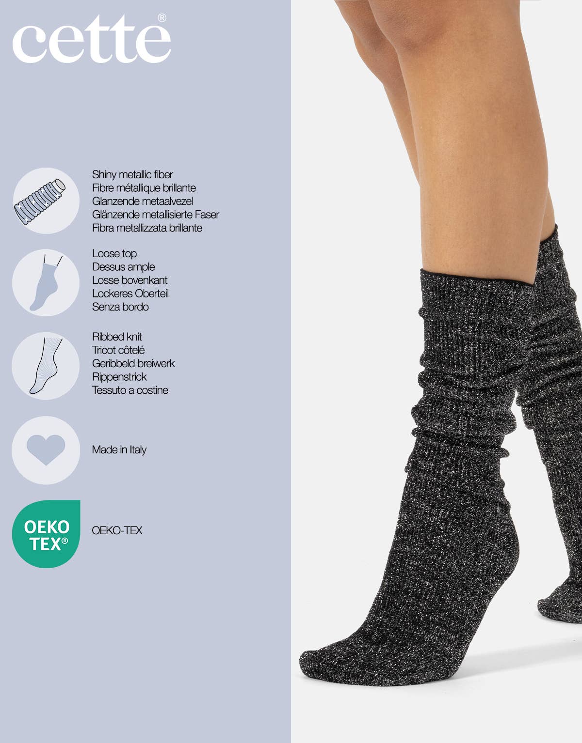 Cette - Wholesale Socks - Women's - Ribbed Socks, Shiny Socks for Women, Dresses for Women4