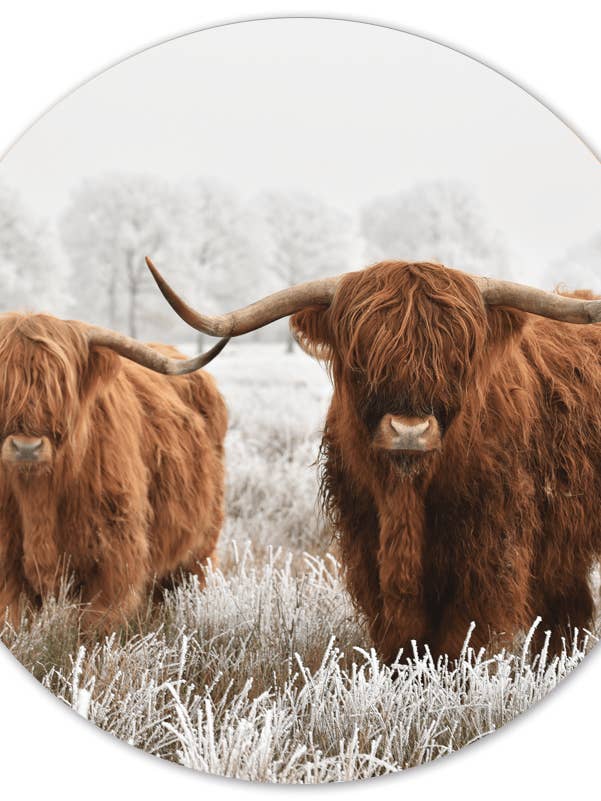 Muurcirkel highlander sneeuw voor wholesale door Label2X B.V.