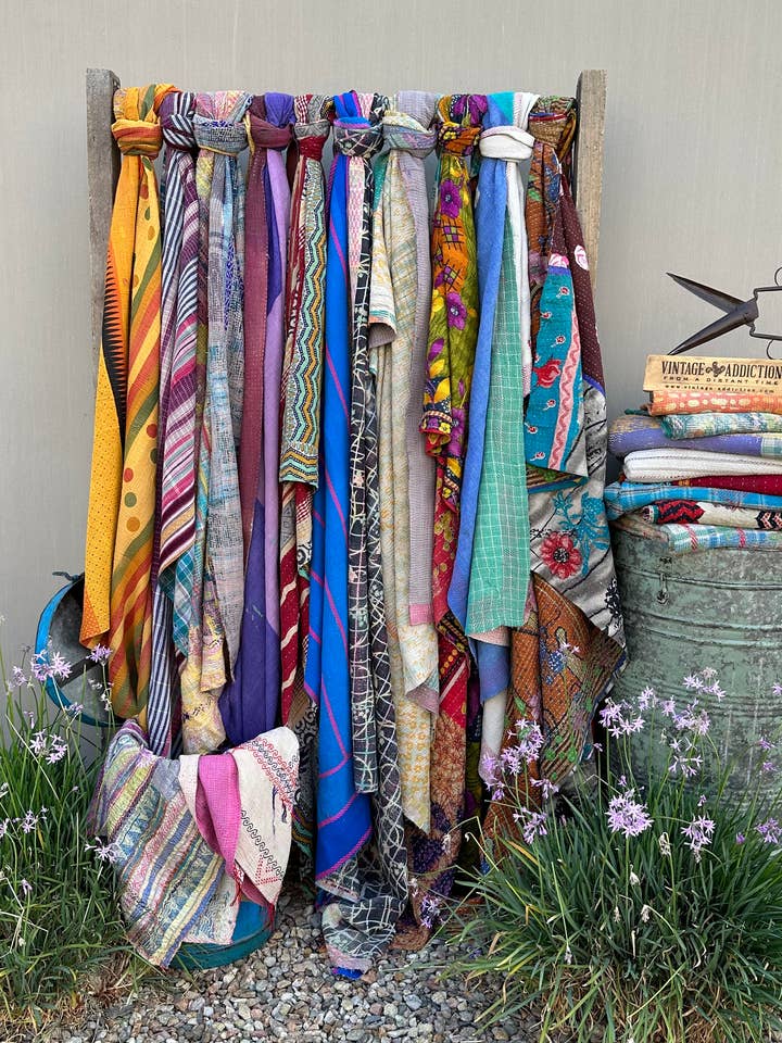 One of A Kind/12PK Vintage Kantha Blanket Collection for wholesale by Vintage Addiction