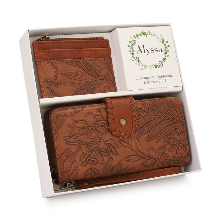 ENSEMBLE CADEAU PORTEFEUILLE ALYSSA ZIP AROUND AVEC PORTE-CARTES OUTILLÉ pour la vente par KAYLA+AVA