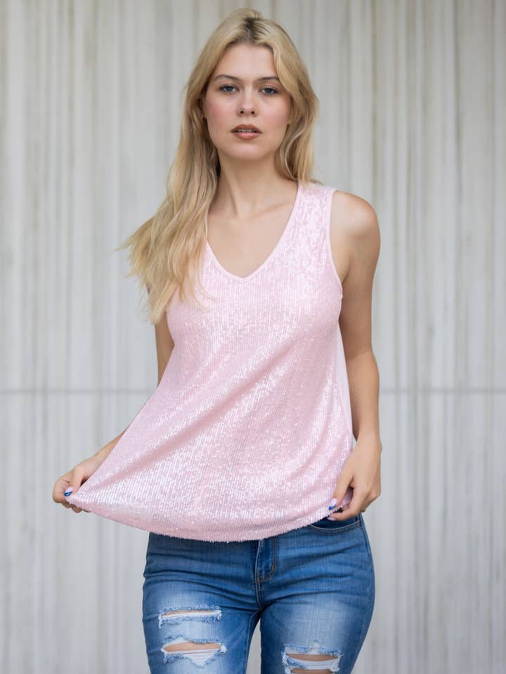 Canotta Urban Diction con paillettes per la vendita all'ingrosso da parte di Urban Diction